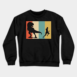 Vintage Dino and Runner Retro Colors Crewneck Sweatshirt